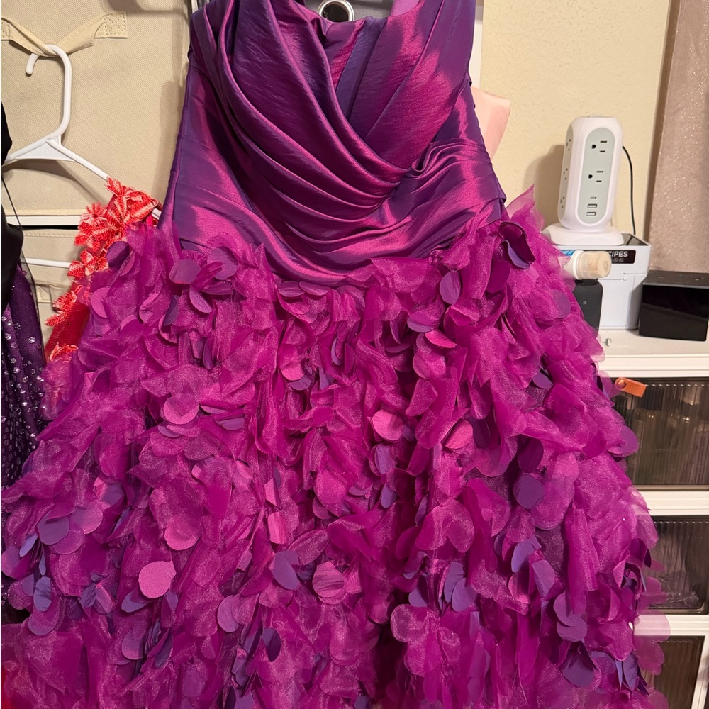 Strapless Fuchsia Floral Dress